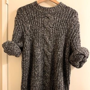 TopShop Vertical Gray Cable Crew Sweater UK L (US 12)